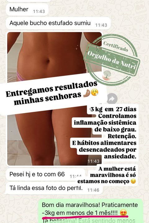 👉 Adeus inchaço e retenção! Em menos de 1 mês, menos 3kg, intestino funcionando e controle da inflamação. Resultado que vem de dentro pra fora